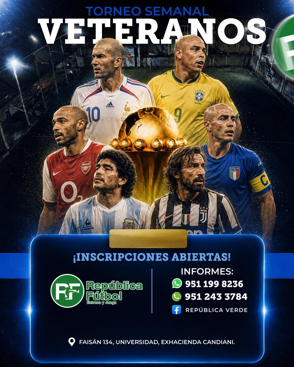 Torneo Semanal de Veteranos: inscripciones abiertas